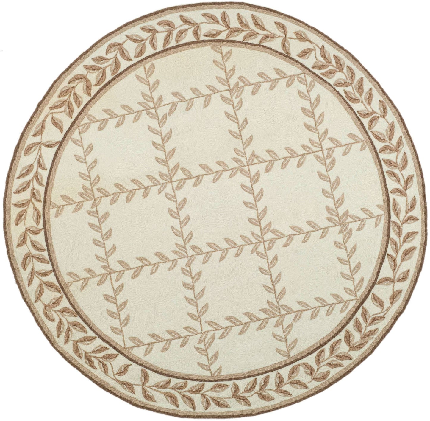 Safavieh DuraRug EZC430C Area Rug - Ivory/Beige, Size  Round 6