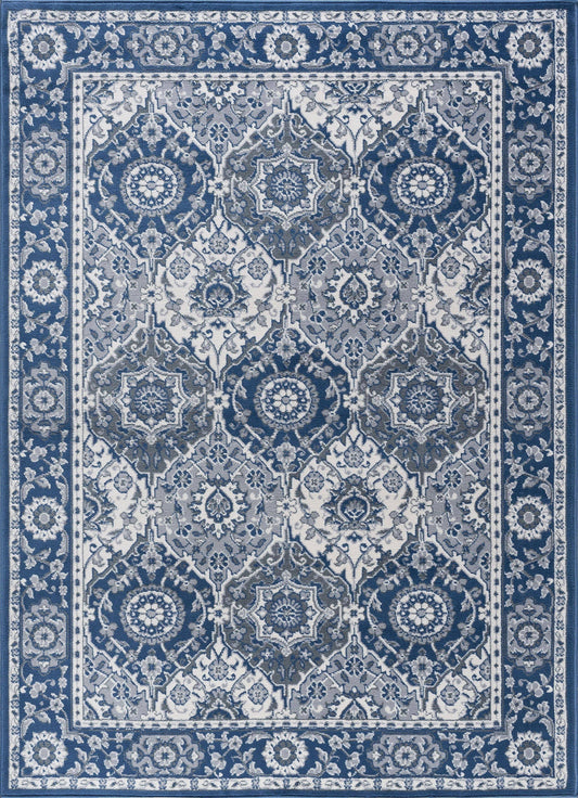 Tayse Rugs Madison Newcomb 7 ft. 10 in. Round Area Rug, Blue