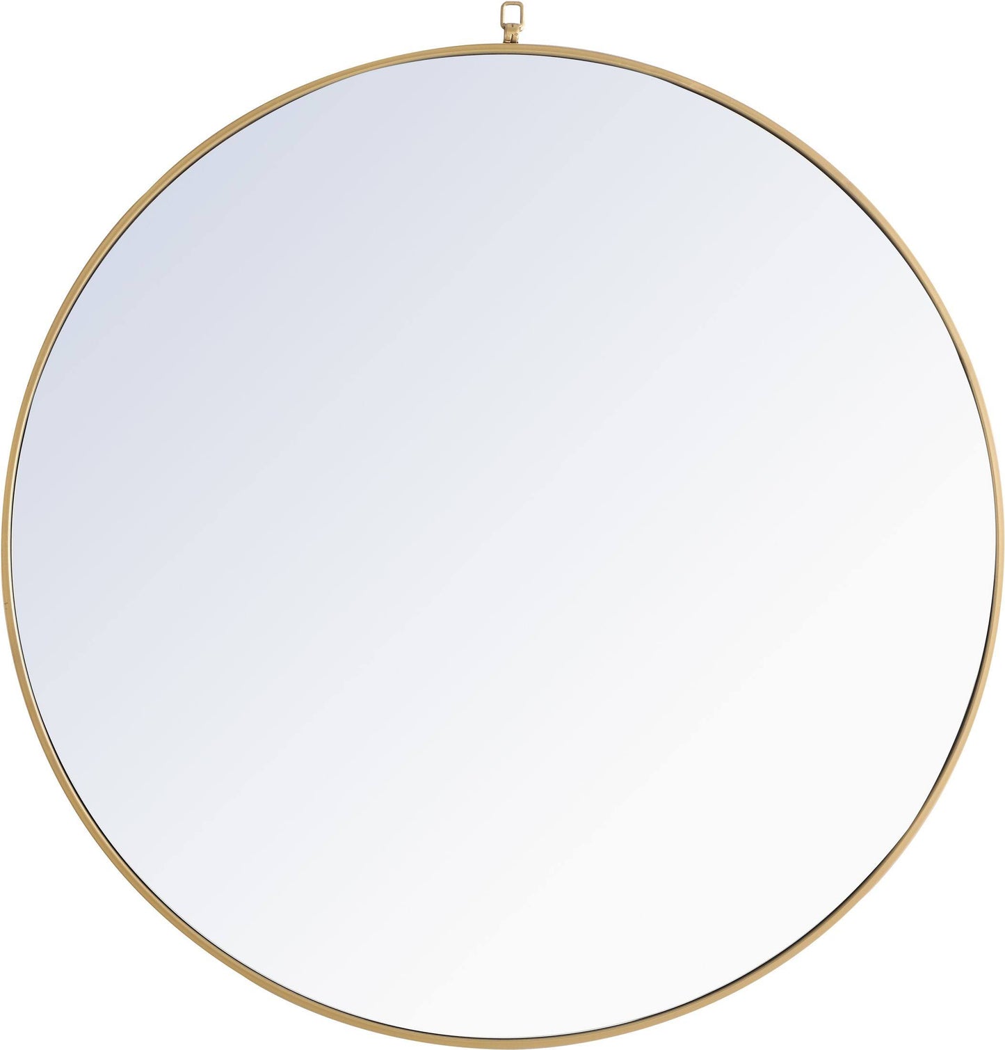 Elegant Lighting MR4065BR 42 in. Eternity Metal Frame Round Mirror with Decorative Hook Brass