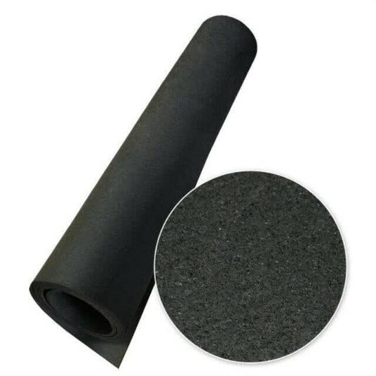 Rubber-Cal Elephant Bark Rubber Flooring - 1/4 inch x 4ft. x 4.5ft. Rubber Mat - Black