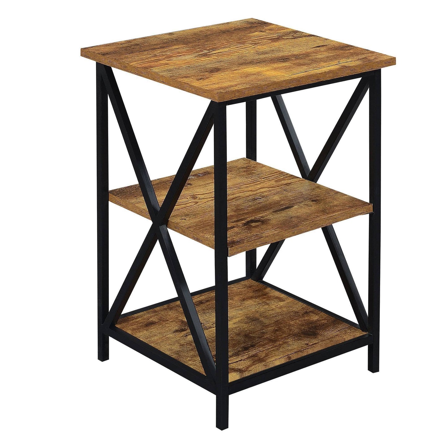 Tucson 3 Tier End Table Barnwood/Black - Breighton Home