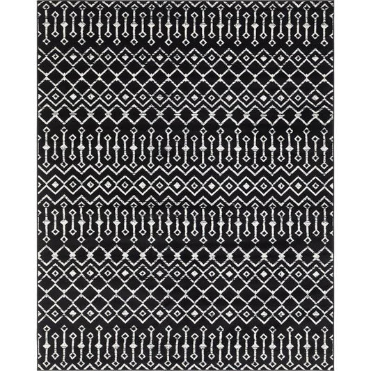 Unique Loom Moroccan Trellis Black 8 ft. x 10 ft. Area Rug