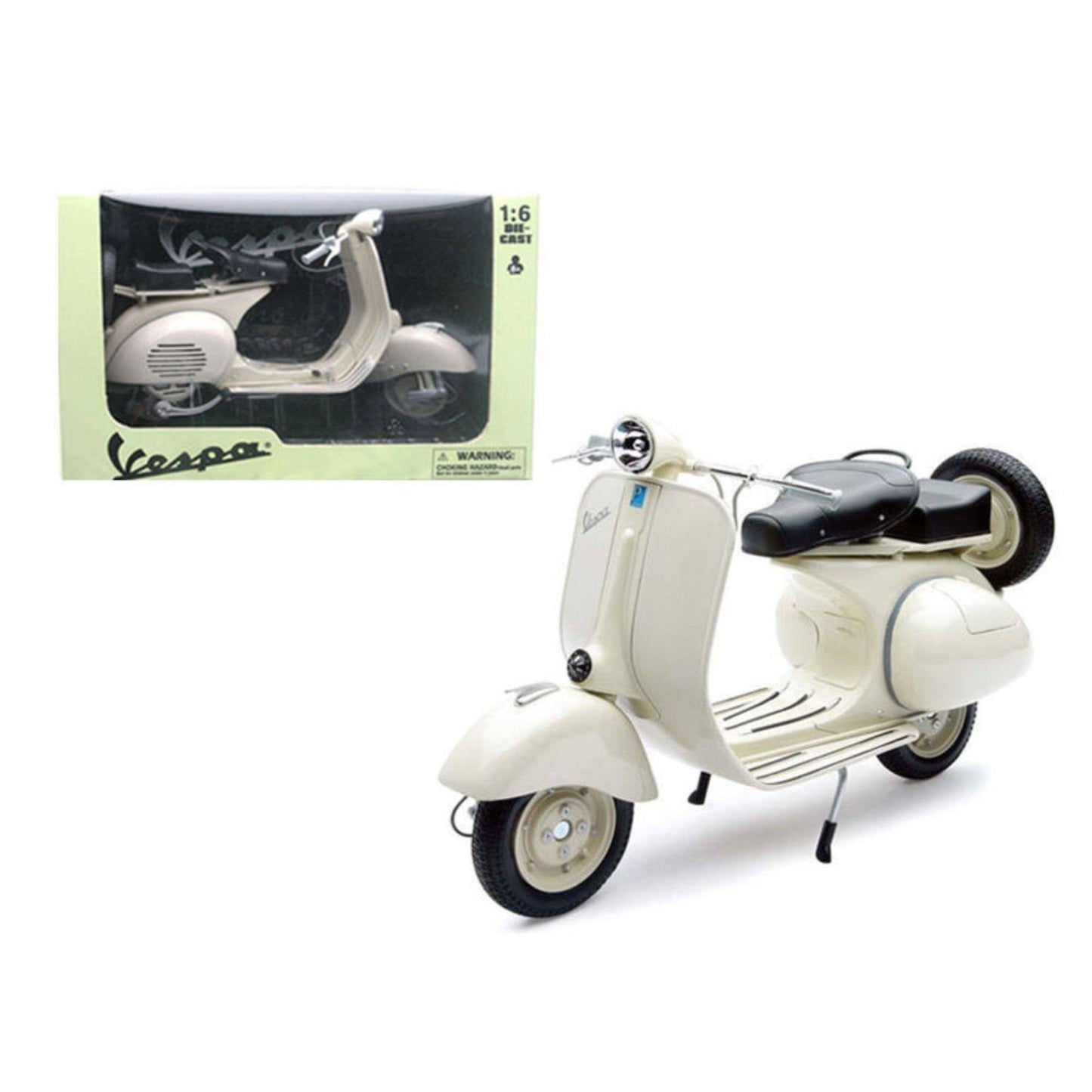 1955 Vespa 150 VL 1T Beige Scooter 1/6 Diecast Motorcycle Model by New