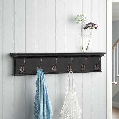 Shipton Wall Mounted Coat Rack Color: Black White Antique