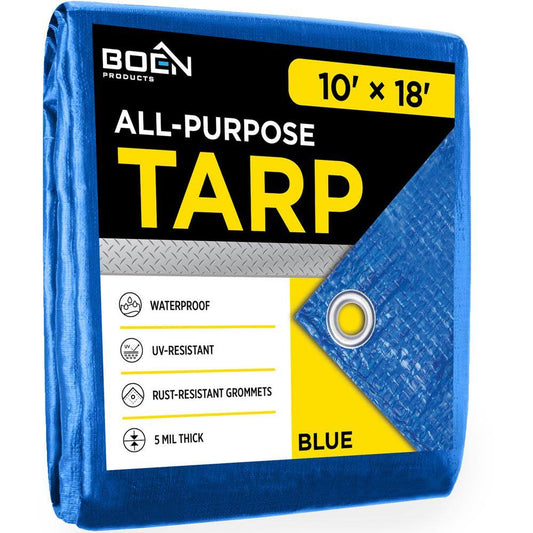 Boen All Purpose Tarp, 10 x 18, Blue - Bt-1018