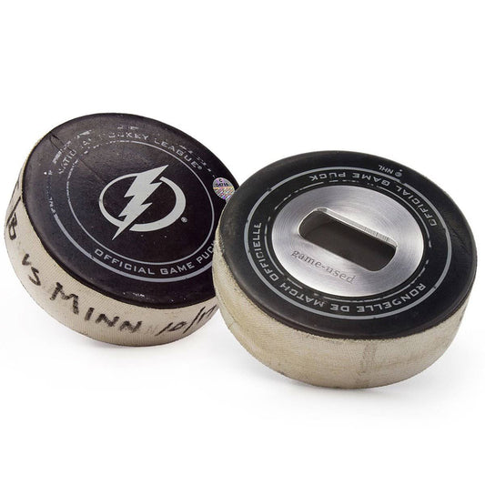 Tokens & Icons Tampa Bay Lightning Game-Used Puck Bottle Opener