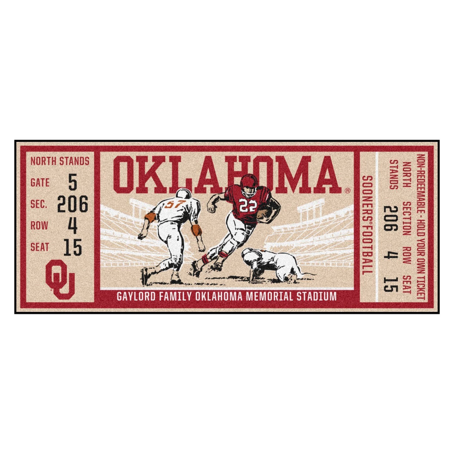 University of Oklahoma Ticket Runner 30x22x72x22