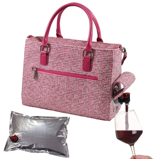 Primeware 8226-PK Pink Tweed Insulated Drink Purse with Bladder Bag