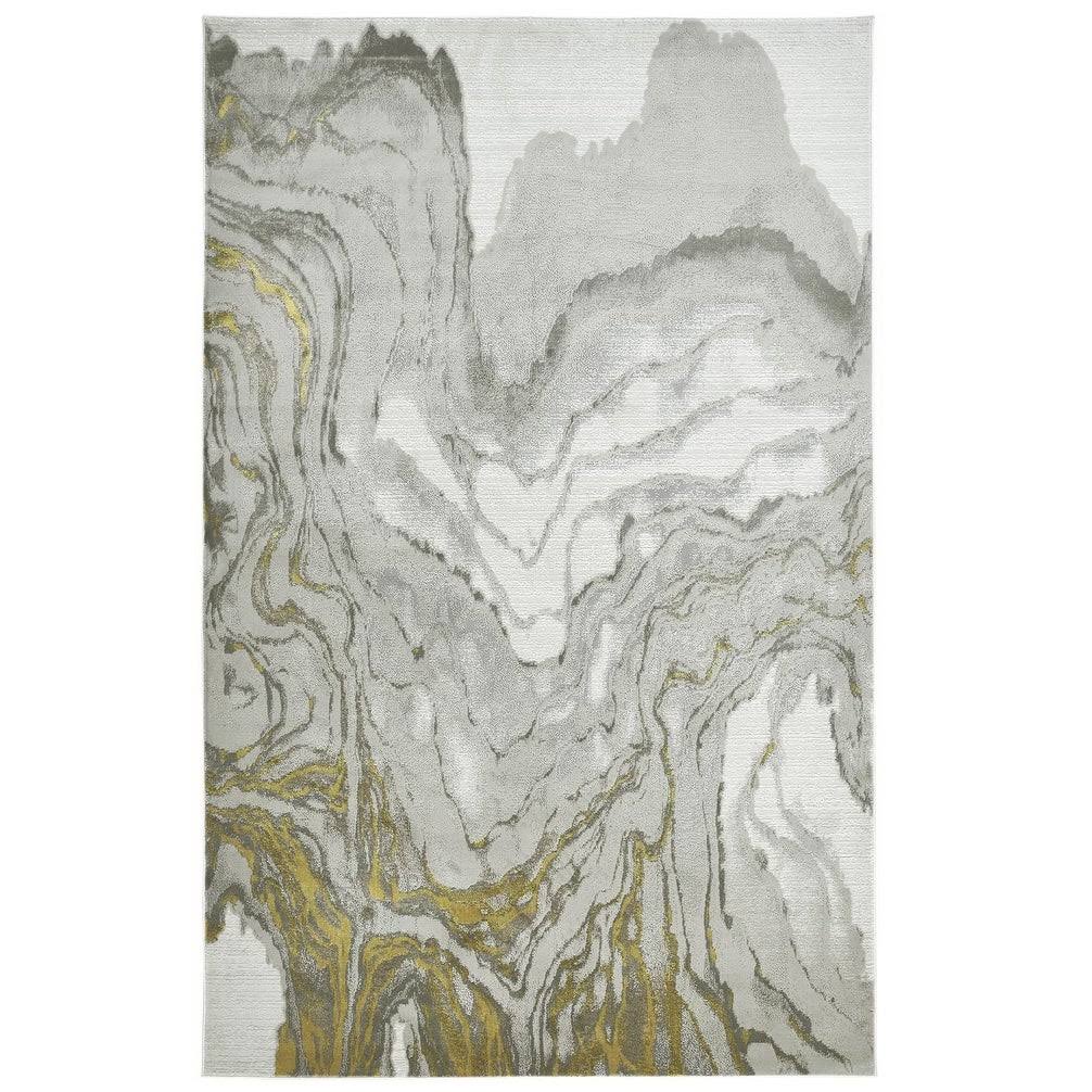 Weave Wander Vanhorn Contemporary Area Rug - Goldivory - 7 x 9