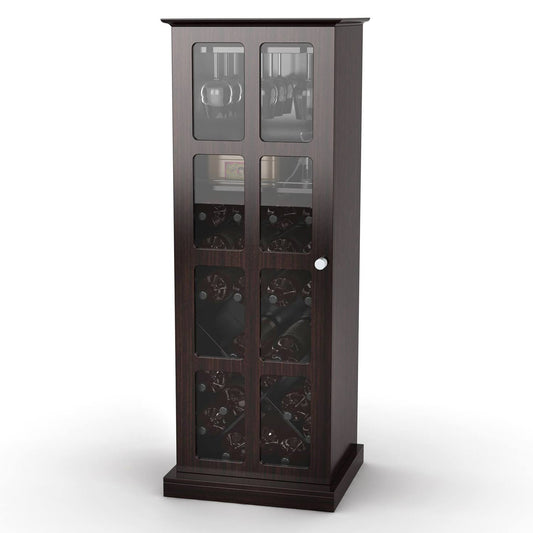 Atlantic Inc. 94835842 ATL Windowpane 24-Bottle Wine Cabinet, Espresso