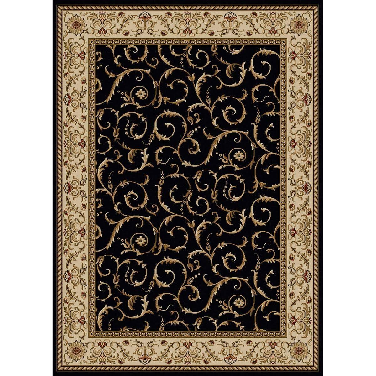 Admire Home Living Amalfi Olefin Area Rug (79 x 11), Black