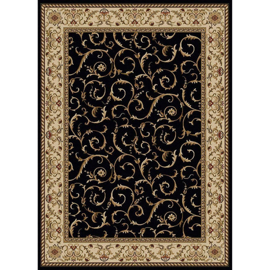 Admire Home Living Amalfi Olefin Area Rug (79 x 11), Black