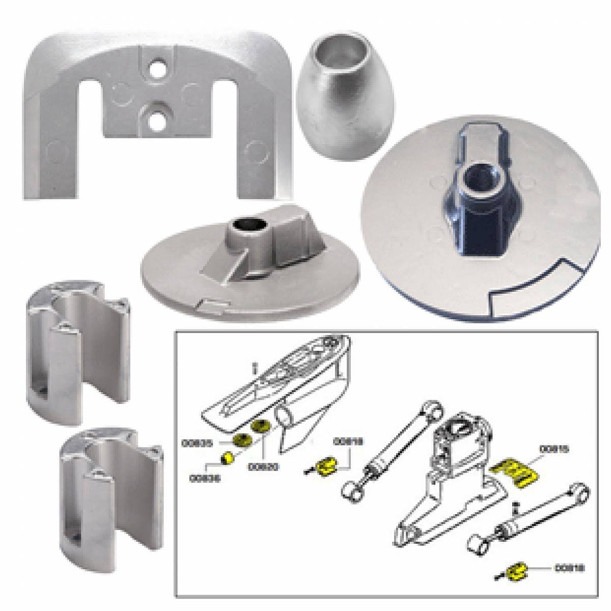 Tecnoseal Anode Mercury Bravo Magnesium Kit