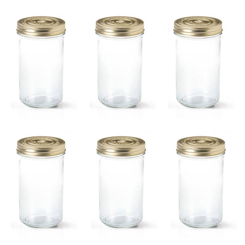 Set of 6 Glass Terrine Jars 35oz / 1000g with 100mm Screw Lid - Familia Wiss - Le Parfait