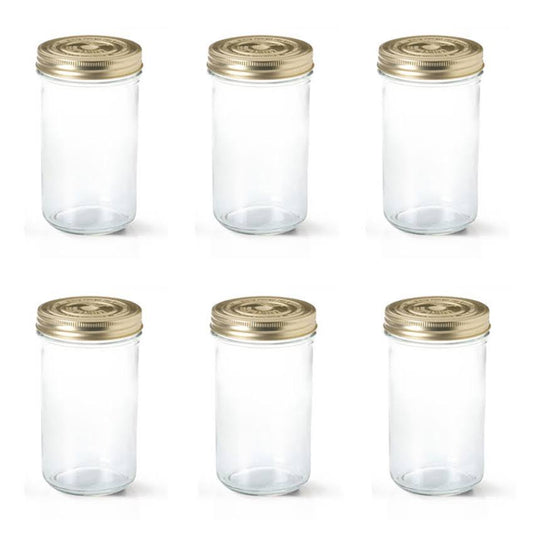 Set of 6 Glass Terrine Jars 35oz / 1000g with 100mm Screw Lid - Familia Wiss - Le Parfait