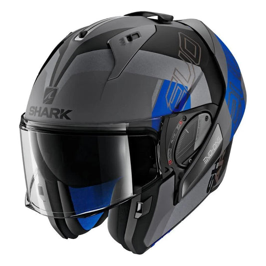 Shark Evo One 2 Slasher Helmet - Matte Anthracite/Black/Blue - XL